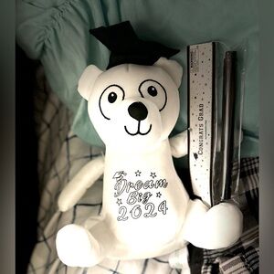 2024 Graduation Autographable Bear come with Pen to sign it 7.5 inch size